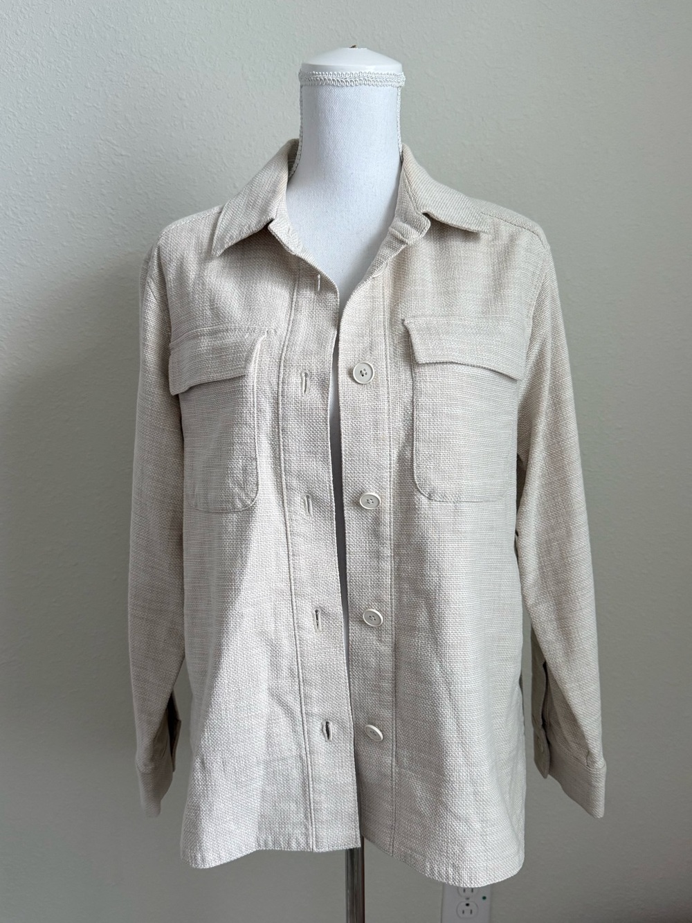Banana Republic Beige Button-Front Utility Jacket
